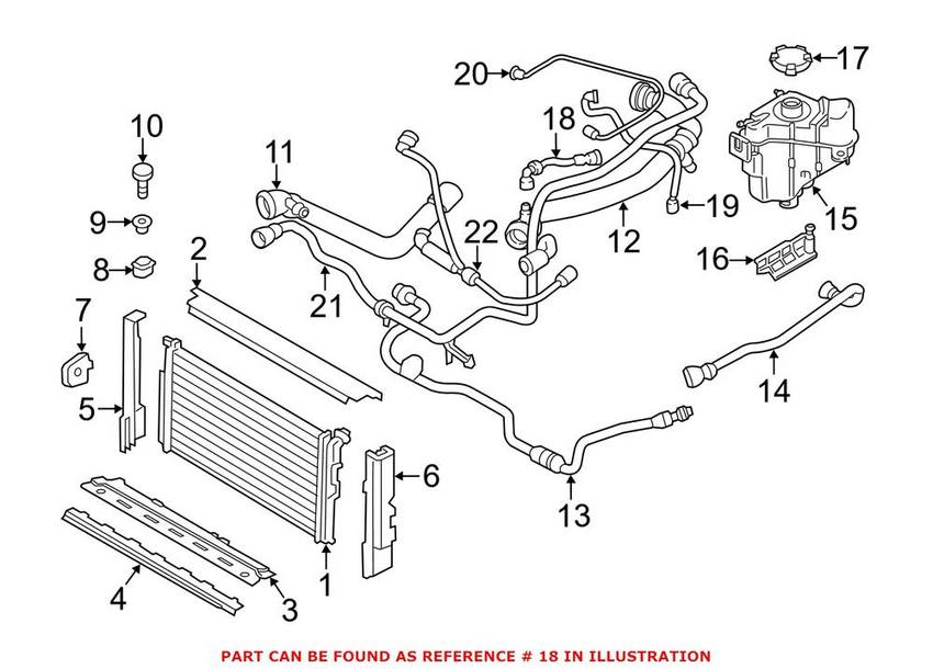 BMW Engine Coolant Reservoir Hose 17128620944